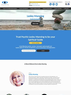 An example of a website for a medium psychic